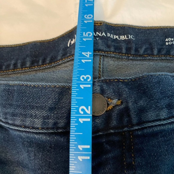 Banana Republic Jeans Mens‎ Sz 40 Blue Cotton Stretch Denim Legacy Bootcut Fit - Picture 9 of 11